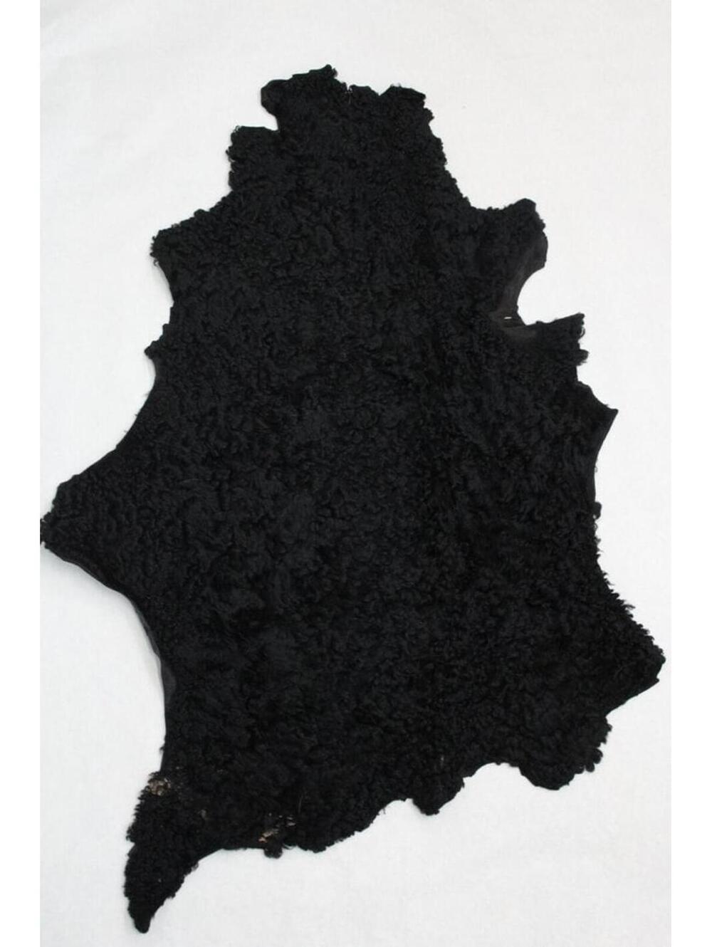Showroom New Black Lamb Fur Hide Fur Skin Rug Carpet 37" X 24"